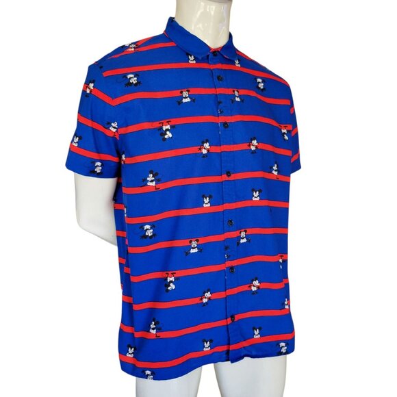 Disney X Forever 21 Mens Mickey Mouse Short Sleeve Button-Up Shirt (Size L) - Picture 8 of 8